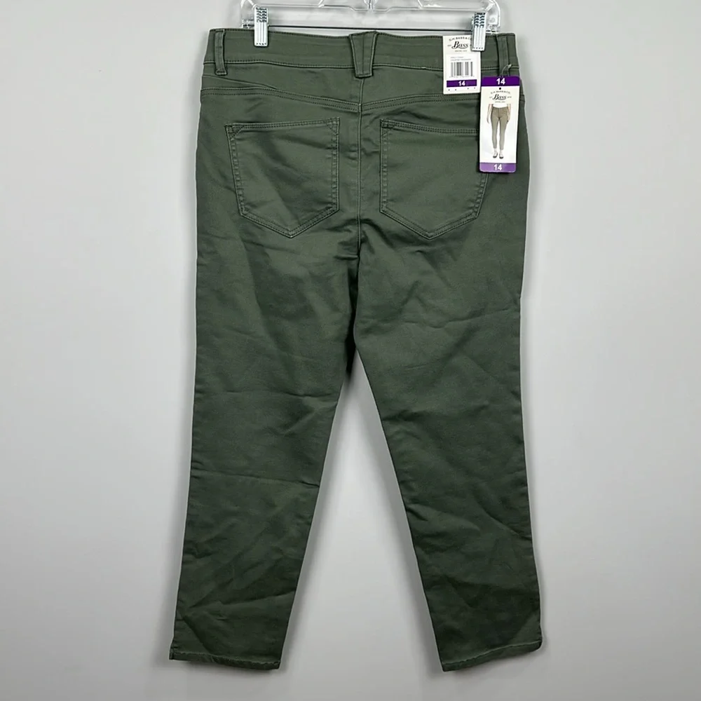 G. H. Bass Olive Green Rosemary High Waist Skinny Ankle Jeans NWT Size 14 NEW